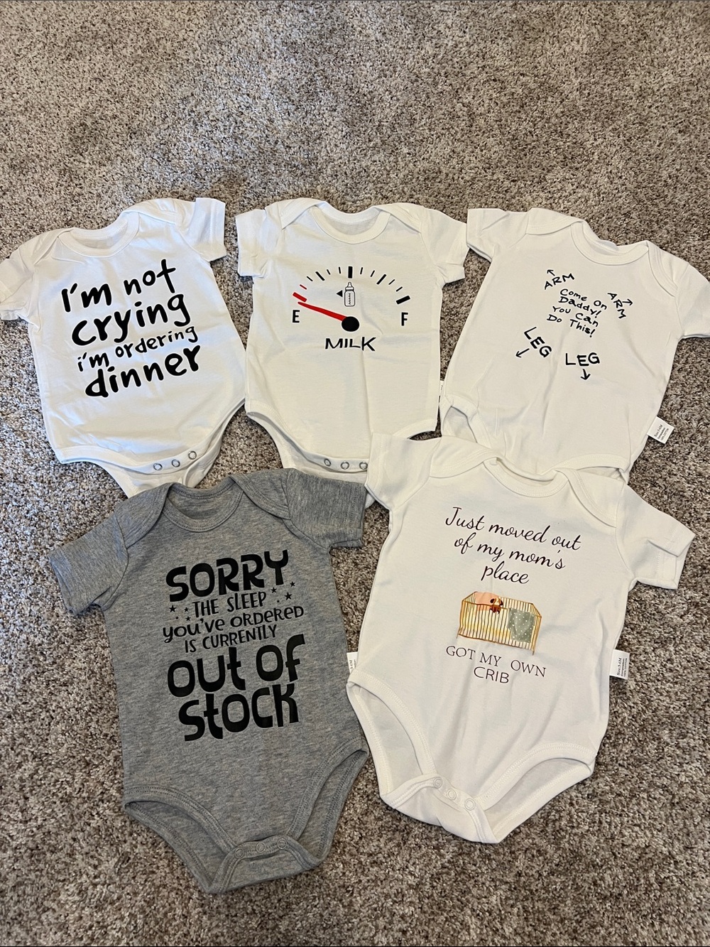 NWOT 3-6m/6m onesie bundle